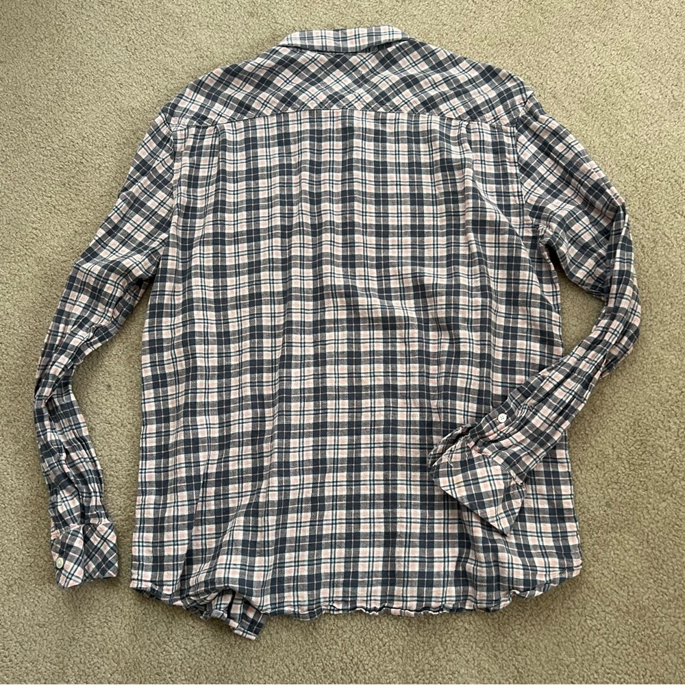 Rails Connor Plaid Linen Blend Plaid Button Up Lo… - image 5